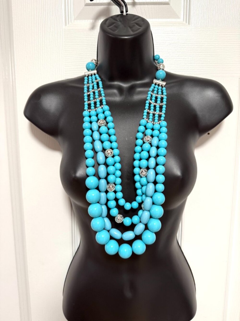 Joan Rivers Blue Beads Statement Necklace - Picture 15 of 16